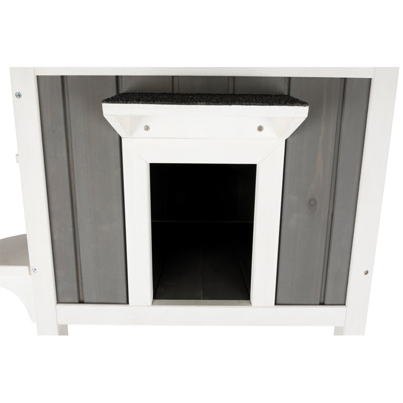 TRIXIE Wooden Cat Home with Shaded Balcony, Indoor Outdoor